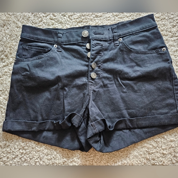 Express Stretch Button Fly Shortie Shorts - Picture 1 of 3